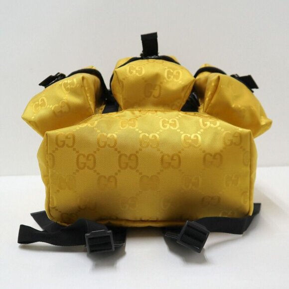 Gucci Off the Grid Backpack Yellow Black Nylon Leather Yellow main image 5
